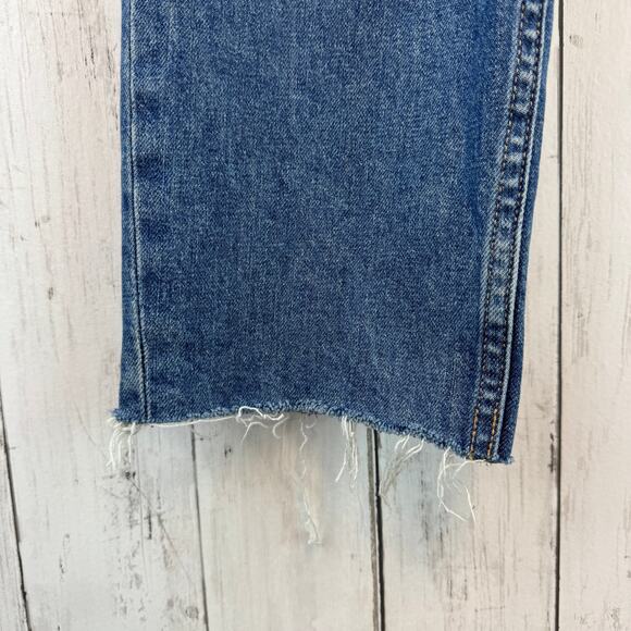 Everlane Medium Blue The Curvy Cheeky Jean Raw Hem Straight Leg Size 29 Regular - Picture 7 of 15